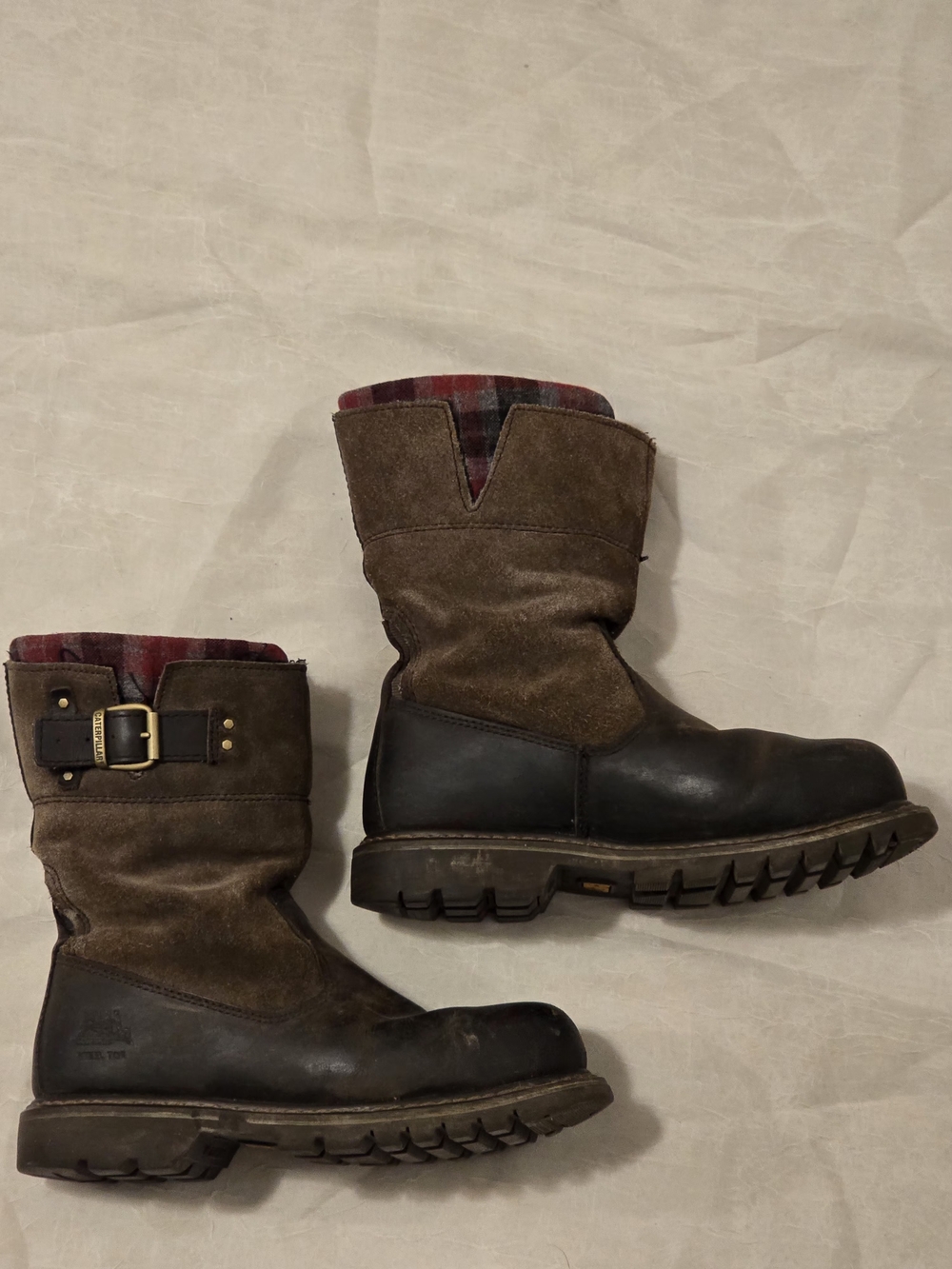Caterpillar Brown Suede & Leather Womens Steel Toe Work Boots